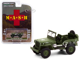 1942 Willys MB Jeep Army Green MASH 1972 1983 TV Series Hollywood Series Release 30 1/64 Diecast Model Car Greenlight 44900 A