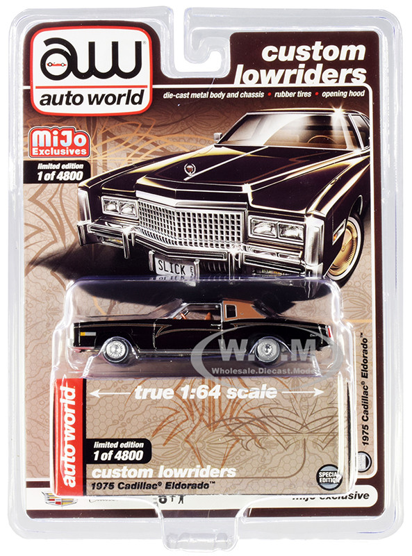 AUTOWORLD CP7660 CUSTOM LOW RIDERS 1976 CADILLAC COUPE DEVILLE 1/64 BROWN