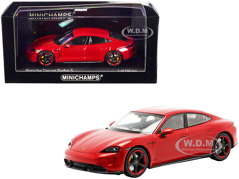 2020 Porsche Taycan Turbo S Red Limited Edition 336 pieces Worldwide 1/43 Diecast Model Car Minichamps 410068472