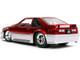 1989 Ford Mustang GT 5.0 Candy Red Silver Bigtime Muscle 1/24 Diecast Model Car Jada 32666