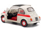 1960 Fiat 500 L Nuova Sport Cream Red Stripes 1/18 Diecast Model Car Solido S1801401