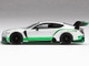 Bentley Continental GT3 RHD Right Hand Drive Presentation Car 2018 Silver Green Stripes Limited Edition 1800 pieces Worldwide 1/64 Diecast Model Car True Scale Miniatures MGT00176