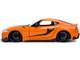 Toyota Supra Orange Black Stripes Fast & Furious 9 F9 2021 Movie 1/24 Diecast Model Car Jada 32097