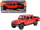 2021 Jeep Gladiator Overland Closed Top Pickup Truck Red 1/24 1/27 Diecast Model Car Motormax 79365