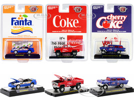 Coca-Cola & Fanta Set of 3 pieces Limited Edition 9600 pieces Worldwide 1/64 Diecast Model Cars M2 Machines 52500-A07