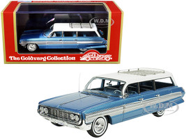 1962 Oldsmobile Dynamic Fiesta Wagon Roof Rack Wedgewood Blue Metallic White Top Limited Edition 250 pieces Worldwide 1/43 Model Car Goldvarg Collection GC-038 A