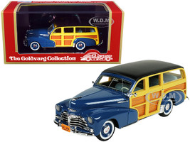 1948 Chevrolet Fleetmaster Woodie Station Wagon Como Blue Black Top Limited Edition 240 pieces Worldwide 1/43 Model Car Goldvarg Collection GC-045 A