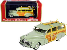 1948 Chevrolet Fleetmaster Woodie Station Wagon Surfboard Satin Green Limited Edition 325 pieces Worldwide 1/43 Model Car Goldvarg Collection GC-045 B