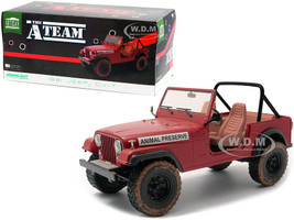 1981 Jeep CJ-7 Animal Preserve Red Dirty Version The A-Team 1983 1987 TV Series 1/18 Diecast Model Car Greenlight 19091