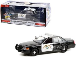 2008 Ford Crown Victoria Police Interceptor Black White CHP California Highway Patrol Hot Pursuit Series 1/24 Diecast Model Car Greenlight 85523