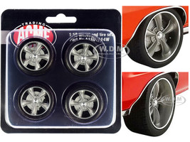 Street Fighter Torque Thrust Wheel Tire Set 4 pieces 1970 Pontiac GTO Street Fighter The Prosecutor 1/18 ACME A1801214W
