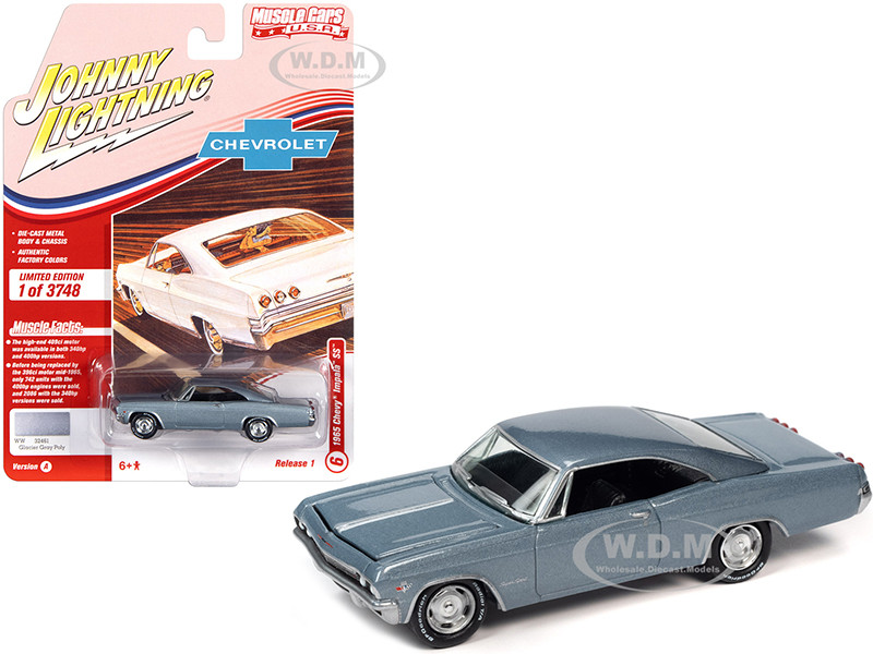 1965 Chevrolet Impala SS Glacier Gray Metallic Limited Edition 3748 pieces  Worldwide 1/64 Diecast Model