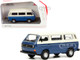 Volkswagen T3 Bus Blue Matt Cream White Stripes 1/64 Diecast Model Schuco 452017200