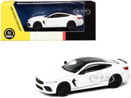 BMW M8 Coupe Alpine White Black Top 1/64 Diecast Model Car Paragon PA-55214