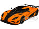 Koenigsegg Agera RS Cone Orange Black Carbon Accents 1/18 Model Car Autoart 79023