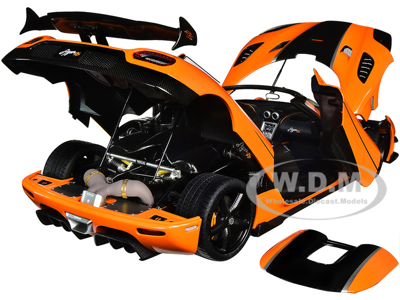 KOENIGSEGG AGERA RS CONE ORANGE W/CARBON ACCENTS 1/18 MODEL CAR BY