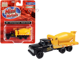 1960 Ford Cement Mixer Truck Tidewater Concrete Black Yellow 1/87 HO Scale Model Classic Metal Works 30614