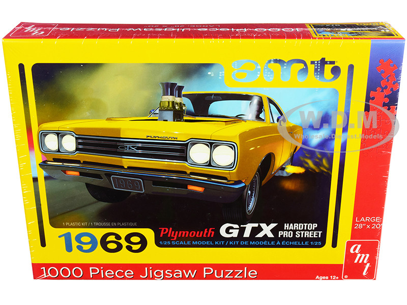Jigsaw Puzzle 1969 Plymouth GTX Hardtop Pro Street MODEL BOX PUZZLE 1000 piece AMT AWAC009-GTX
