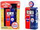 1954 Tokheim 350 Twin Gas Pump Chevron Supreme Red Blue Vintage Gas Pumps Series 9 1/18 Diecast Model Greenlight 14090 C