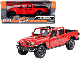 2021 Jeep Gladiator Rubicon Open Top Pickup Truck Red 1/24 1/27 Diecast Model Car Motormax 79370