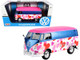 Volkswagen Type 2 T1 Delivery Van Love Pink Blue Metallic 1/24 Diecast Model Car Motormax 79581