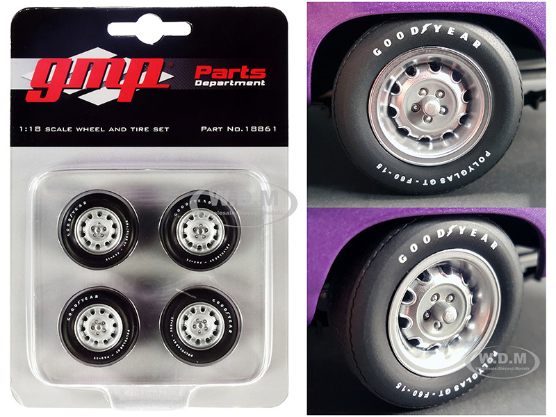 Muscle Car Rally Wheels Tires Set of 4 pieces 1970 Dodge