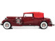 1934 Packard V12 Victoria Burgundy Red Soft Top Red Interior 1/18 Diecast Model Car Autoworld AW271