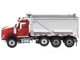 International HX620 Tandem Axle Pusher Axle OX Stampede Dump Truck Red and Chrome Transport Series 1/50 Diecast Model Diecast Masters 71076
