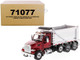 Peterbilt 567 SFFA Tandem Axle Pusher Axle OX Stampede Dump Truck Red and Chrome Transport Series 1/50 Diecast Model Diecast Masters 71077