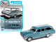1963 Chevrolet II Nova 400 Station Wagon Azure Aqua Blue Metallic Muscle Wagons Limited Edition 13904 pieces Worldwide 1/64 Diecast Model Car Autoworld 64312 AWSP067 B