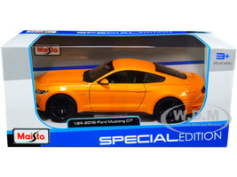 2015 Ford Mustang GT 5.0 Orange Metallic 1/24 Diecast Model Car Maisto 31508