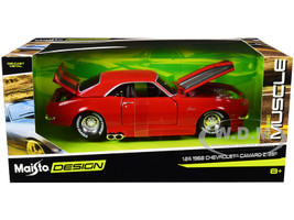1968 Chevrolet Camaro Z/28 Red Silver Stripes Classic Muscle 1/24 Diecast Model Car Maisto 32508