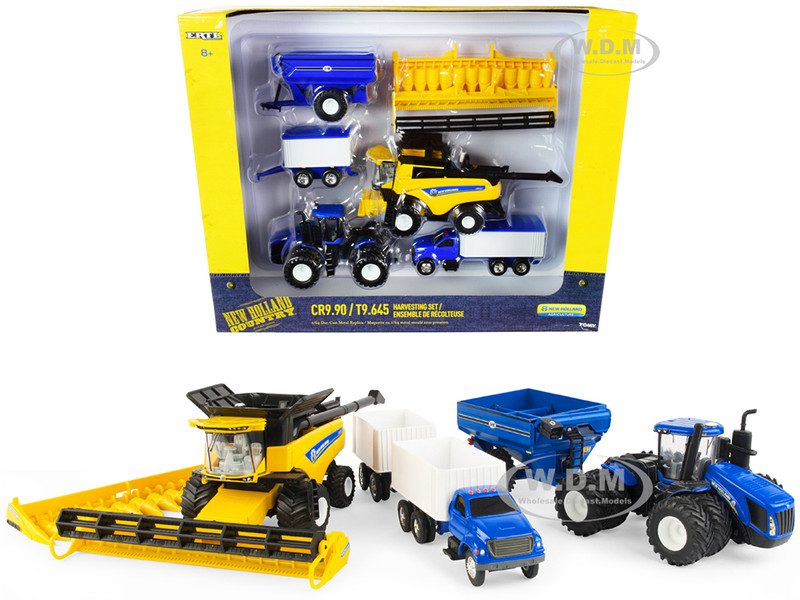 New Holland Harvesting Set 7 pieces New Holland Agriculture Series 1/64 Diecast Models ERTL TOMY 13933