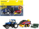New Holland T8.380 Genesis Tractor Blue New Holland Big Baler 330 Red 3 Bales Set 3 pieces 1/64 Diecast Models ERTL TOMY 13948