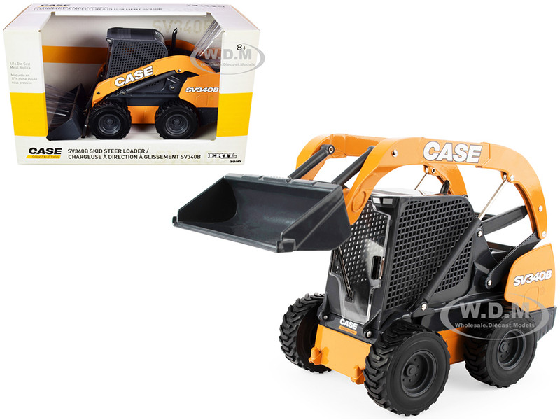 Case SV340B Skid Steer Loader Orange Dark Gray Case Construction Series 1/16 Diecast Model ERTL TOMY 44197