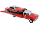 Ford F-350 Ramp Truck 1967 Mercury Trans Am Cougar #15 Parnelli Jones Red Silver Top ACME Exclusive 1/64 Diecast Model Cars Greenlight ACME 51343