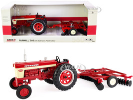 Farmall 560 Tractor Disс Harrow Red Case IH Agriculture Series 1/16 Diecast Model ERTL TOMY 44223