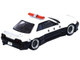 Nissan Skyline GT-R R32 RHD Right Hand Drive White Black Japan Police Livery Drift Car Pandem Rocket Bunny 1/64 Diecast Model Car Inno Models IN64-R32P-JPDC