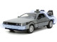 DeLorean Brushed Metal Time Machine Lights Back to the Future 1985 Movie Hollywood Rides Series 1/24 Diecast Model Car Jada 32911