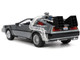 DeLorean Brushed Metal Time Machine Lights Back to the Future 1985 Movie Hollywood Rides Series 1/24 Diecast Model Car Jada 32911