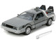DeLorean Brushed Metal Time Machine Lights Back to the Future 1985 Movie Hollywood Rides Series 1/24 Diecast Model Car Jada 32911