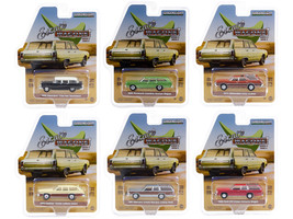 Estate Wagons 6 piece Set Series 6 1/64 Diecast Model Cars Greenlight 36010