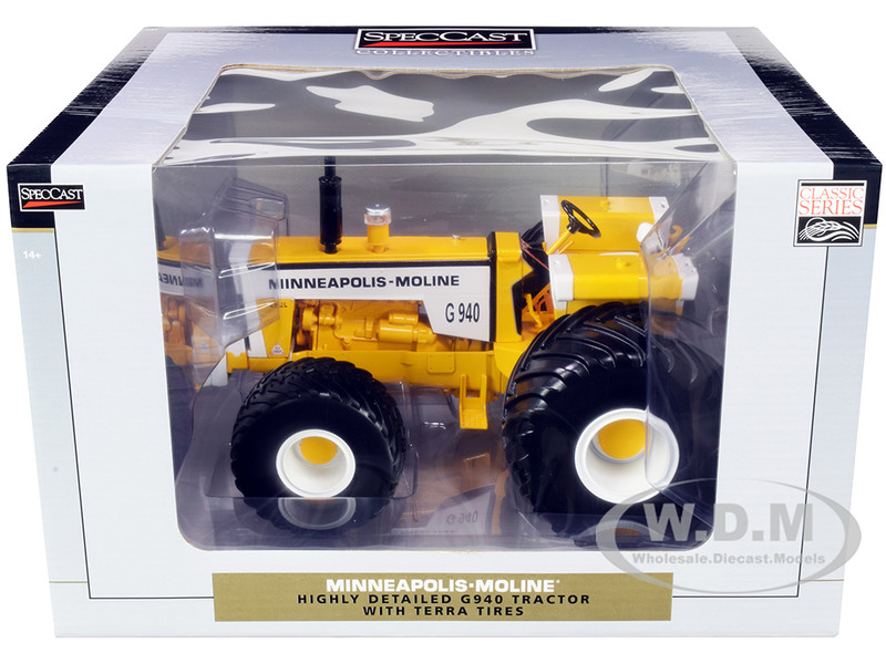 Minneapolis-Moline G940 Tractor Terra Tires Yellow White Classic Series 1/16 Diecast Model SpecCast SCT774