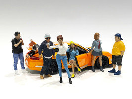 Car Meet 1 6 piece Figurine Set 1/18 Scale Models American Diorama 76277 76278 76279 76280 76281 76282