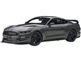 Ford Mustang Shelby GT-350R Lead Foot Gray Black Red Stripes 1/18 Model Car Autoart 72930