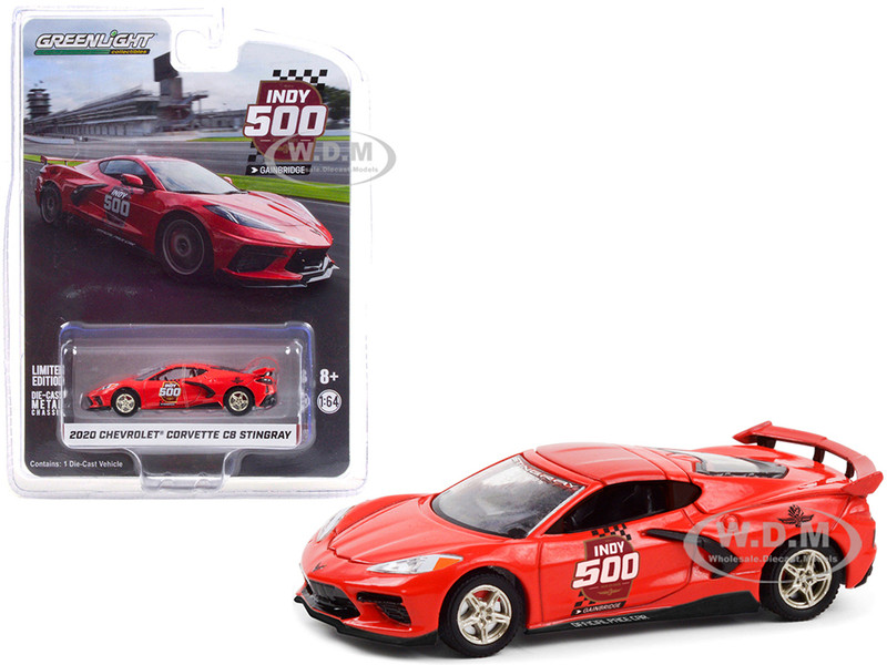 2020 Chevrolet Corvette C8 Stingray Red Official Pace Car 104th Running of the Indianapolis 500 Hobby Exclusive 1/64 Diecast Model Car Greenlight 30227