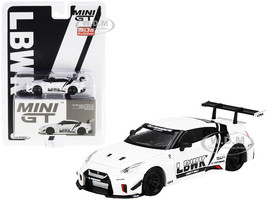 Nissan 35GT-RR Ver.1 LB-Silhouette Works GT LBWK White Black Stripes Limited Edition 2400 pieces Worldwide 1/64 Diecast Model Car True Scale Miniatures MGT00209
