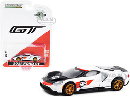 2021 Ford GT #98 White Ford GT Heritage Edition Ken Miles Lloyd Ruby 1966 24H of Daytona MKII Tribute Hobby Exclusive 1/64 Diecast Model Car Greenlight 30244
