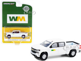 2020 Chevrolet Silverado Pickup Truck White WM Waste Management Hobby Exclusive 1/64 Diecast Model Car Greenlight 30255
