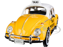 1966 Volkswagen Beetle Taxi Yellow White Top 1/24 Diecast Model Car Motormax 79577